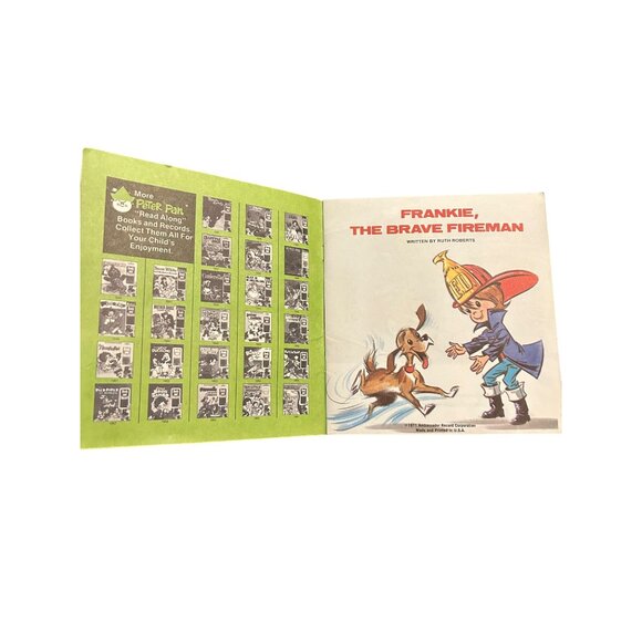 Frankie The Brave Fireman 1959 Childrens Story Book & 45 RPM Record By Peter Pan - Picture 2 of 4